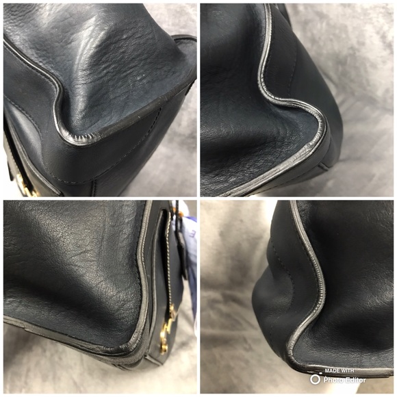 CELINE VINTAGE MICRO LUGGAGE TOTE FRONT LOCK NAVY  ‼️JUNE SALE‼️ - Picture 5 of 8